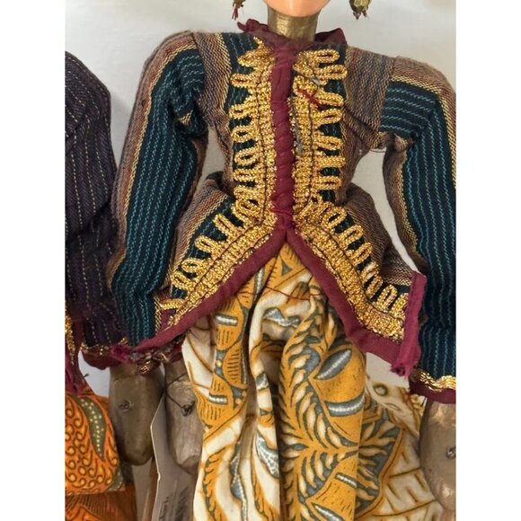 Set of Two Vintage Style Indonesian Stick Puppet Wayang Golek Rod Puppet Japanes - Picture 5 of 10